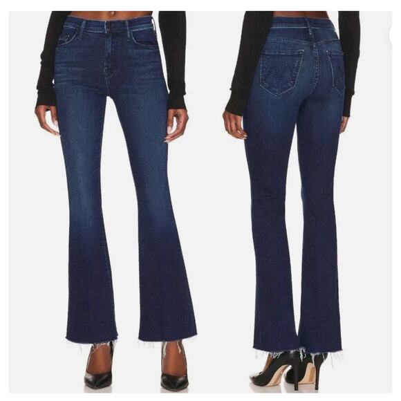 Mother The Weekender Fray Mint Condition Size 26 Designer Denim Dark Wash - Picture 1 of 11